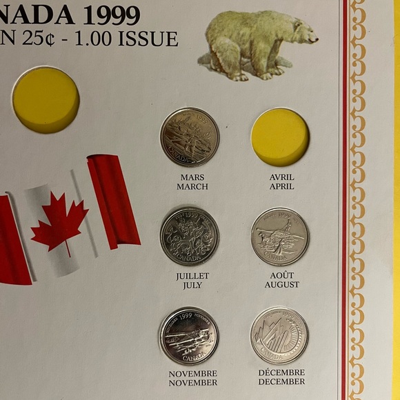 Partial 1999 Canada 25 Cent Coin Collection - Picture 7 of 14